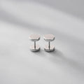 Minimalist Silver Round Alloy Dumbbell Studs Elegant Unisex Cool Titanium Steel Ear Bone Earrings view 4