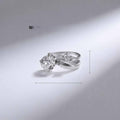 Luxury Silver Alloy Zircon Crystal No-Piercing Ear Cuff Clip, European Sparkle Cartilage Earrings view 5