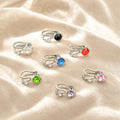Luxury Silver Alloy Zircon Crystal No-Piercing Ear Cuff Clip, European Sparkle Cartilage Earrings view 2
