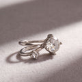 Luxury Silver Alloy Zircon Crystal No-Piercing Ear Cuff Clip, European Sparkle Cartilage Earrings view 4