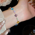 Light Luxury Alloy Zircon Flower Bracelet For Women, Style Niche Design Hand Rope Jewelry view 4