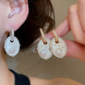 Matte Round Pony Print Copper Stud Earrings Minimalist Modern Fashion Jewelry For Women view 2