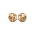Matte Round Pony Print Copper Stud Earrings Minimalist Modern Fashion Jewelry For Women view 5