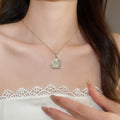Korean Instagram Style Sparkling Zircon Heart Copper Necklace Light Luxury Collarbone Choker view 3