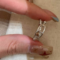 Silver Tone Copper Crossover Oval Geometric Ring for Women, Minimalist Light Luxury Index Finger Band view 4