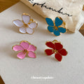 Alloy Enamel Flower Open Ring For Women, Trendy Style Adjustable Index Finger Jewelry view 2