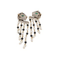 Vintage Alloy Cheetah Pearl Stud Earrings With Rhinestone Leopard Design Statement Animal Jewelry view 5