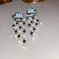 Vintage Alloy Cheetah Pearl Stud Earrings With Rhinestone Leopard Design Statement Animal Jewelry view 4