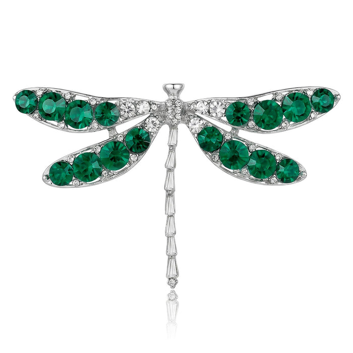 Alloy Rhinestone Dragonfly Brooch Pin For Women's Coats And Suits