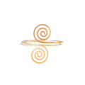 Gold Plated Double Layer Spiral Arm Cuff, Smooth Geometric Open Upper Arm Bracelet For Women view 5