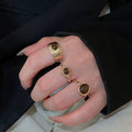 Vintage Maillard Style Resin Round Open Ring For Women Light Luxury Index Finger Jewelry view 4