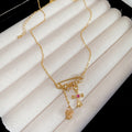 18K Gold Plated Copper Zircon Cross Paperclip Necklace, Old Money Geometric Clavicle Chain view 2