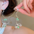 Sparkling Zircon Artificial Crystal Flower Stud Earrings With Silver Needles Sweet Vacation Style view 4