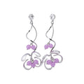 Sparkling Zircon Artificial Crystal Flower Stud Earrings With Silver Needles Sweet Vacation Style view 5