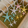 Sweet Alloy Starfish Pendant Necklace And Silver Needle Stud Earrings Jewelry Set For Women view 1