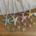 Sweet Alloy Starfish Pendant Necklace And Silver Needle Stud Earrings Jewelry Set For Women view 3