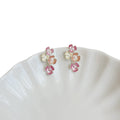2026 New Contrast Enamel Flower Alloy Stud Earrings Sweet Light Luxury Floral Jewelry For Women view 5