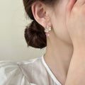 2026 New Contrast Enamel Flower Alloy Stud Earrings Sweet Light Luxury Floral Jewelry For Women view 3