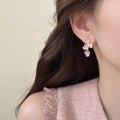 2026 New Contrast Enamel Flower Alloy Stud Earrings Sweet Light Luxury Floral Jewelry For Women view 1