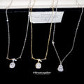 14K Gold Plated Copper Zircon Square Gourd Pendant Necklace For Women Old Money Minimalist Collarbone Jewelry view 2