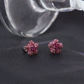 Elegant Pink Rhinestone Crystal Flower Studs Sweet Korean Light Luxury Commuter Fashion Earrings view 3