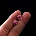 Elegant Pink Rhinestone Crystal Flower Studs Sweet Korean Light Luxury Commuter Fashion Earrings view 2