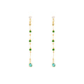 Elegant Green Crystal Waterdrop Tassel Long Drop With Zircon Studs And Alloy Chain Earrings view 5
