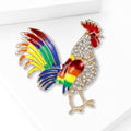 Alloy Enamel Rooster Brooch Pin For Sweaters And Shawls view 3