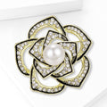 Alloy Camellia Flower Brooch Pin For Elegant Womens Apparel view 3