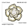 Alloy Camellia Flower Brooch Pin For Elegant Womens Apparel view 5