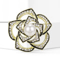 Alloy Camellia Flower Brooch Pin For Elegant Womens Apparel view 2