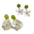 Resin Gardenia Flower Stud Earrings For Women, Cute New Chinese Summer Beach Style Jewelry view 5