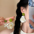 Resin Gardenia Flower Stud Earrings For Women, Cute New Chinese Summer Beach Style Jewelry view 2