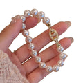 2026 Zircon Round Bead Faux Pearl Beaded Bracelet Modern Minimalist Geometric Jewelry view 5