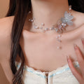 Old Money Style Multi Layer Faux Pearl And Stone Beaded Round Geometric Choker Necklace view 3