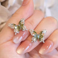 Sparkling Zircon Flower Stud Earrings Copper Fresh Summer Versatile Niche Jewelry view 4