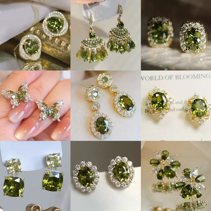Sparkling Zircon Flower Stud Earrings Copper Fresh Summer Versatile Niche Jewelry