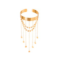 Gold Plated Wide Heart Open Upper Arm Cuff Smooth Tassel Romantic Arm Chain Bracelet view 5