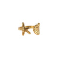 Summer Resort Style Copper Starfish Open Ring Unique Adjustable Index Finger Jewelry view 5