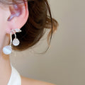 Korean Style Cherry Cat Eye Stone Zircon Stud Earrings With Silver Posts For Women view 3