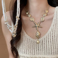 2026 Bohemian Starfish Faux Pearl Necklace Light Luxury Geometric Vacation Choker view 1