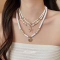 2026 Bohemian Starfish Faux Pearl Necklace Light Luxury Geometric Vacation Choker view 3