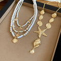2026 Bohemian Starfish Faux Pearl Necklace Light Luxury Geometric Vacation Choker view 2