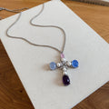 Style Faux Pearl Zircon Cross Geometric Sweater Necklace For Women view 2