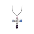 Style Faux Pearl Zircon Cross Geometric Sweater Necklace For Women view 5
