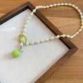 2026 New Beaded Apple Faux Pearl Necklace Fresh Pastoral Style Creative Clavicle Chain Jewelry view 4