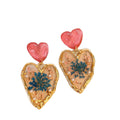 Resin Heart Flower Stud Earrings With Silver Posts Vacation Statement Light Luxury Jewelry view 5