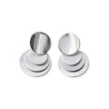 Modern Korean Round Shell Alloy Stud Earrings With Silver Posts Minimalist Geometric Jewelry view 5