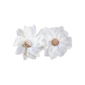 French Vintage Mesh Fabric Flower Stud Earrings For Women, Sweet Vacation Style Jewelry view 5