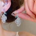 Luxury Star Stud Earrings Copper With Silver Pins Sparkling Zircon Elegant Light Luxury Jewelry view 3